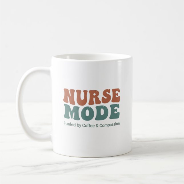 Personalized Nurse Mode Retro Typography Coffee Mug (Left)