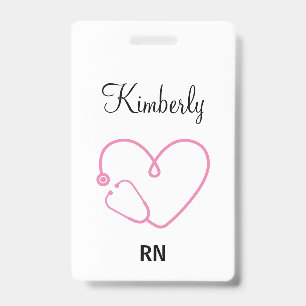 Personalized Nurse Name RN LPN Doctor Stethoscope Badge