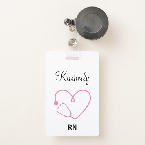 Personalized Nurse Name RN LPN Doctor Stethoscope Badge