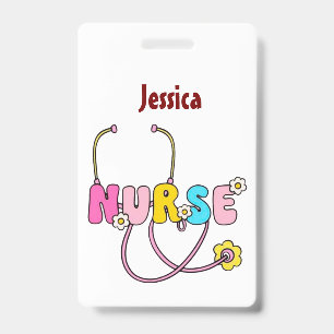 Personalized Nurse Name RN LPN Doctor Stethoscope Badge