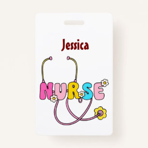 Personalized Nurse Name RN LPN Doctor Stethoscope Badge