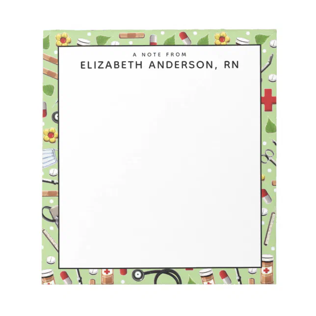 Personalized Nurse Notepad Zazzle