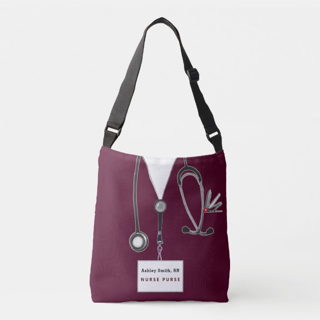 Personalized Nurse Novelty Crossbody Bag (Front)