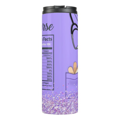 Personalized Nurse Nutrition Facts Stethoscope Thermal Tumbler