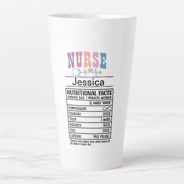 Personalized Nurse Nutritional Facts Funny Mug  (Front)