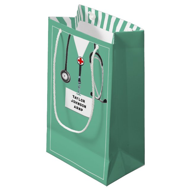 Personalized Nurse or Doctor Small Gift Bag (Front Angled)