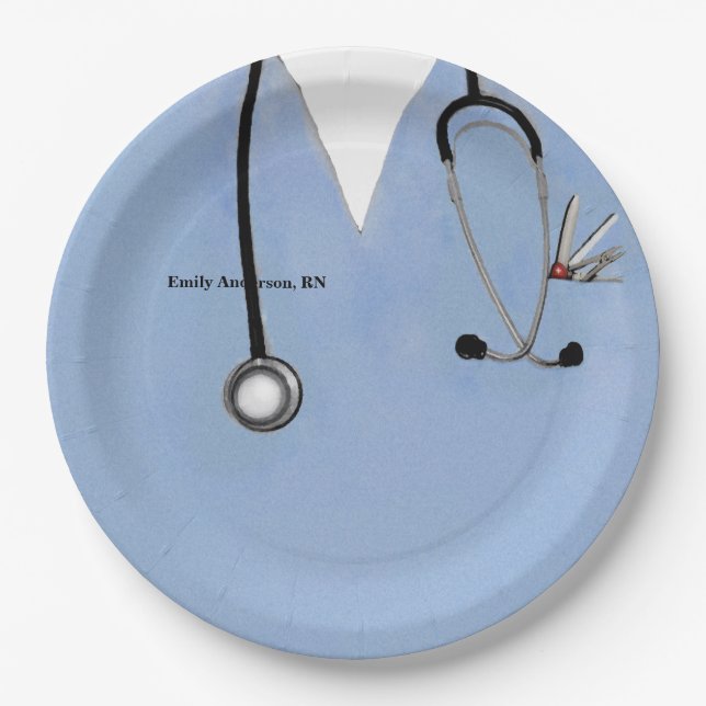 Personalized Nurse Paper Plate (Front)