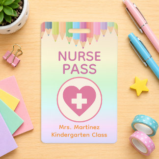 Personalized Nurse Pass Badge for Teachers