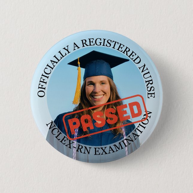 personalized nurse passed nclex rn exam 2¼ Inch Button (Front)