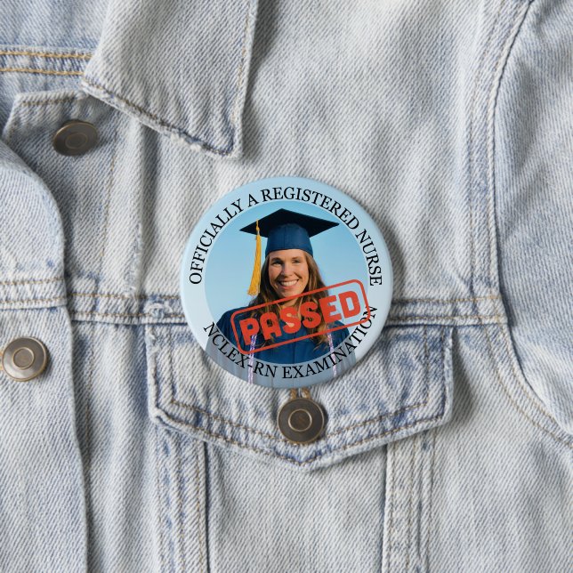 personalized nurse passed nclex rn exam large 3" button (In Situ)