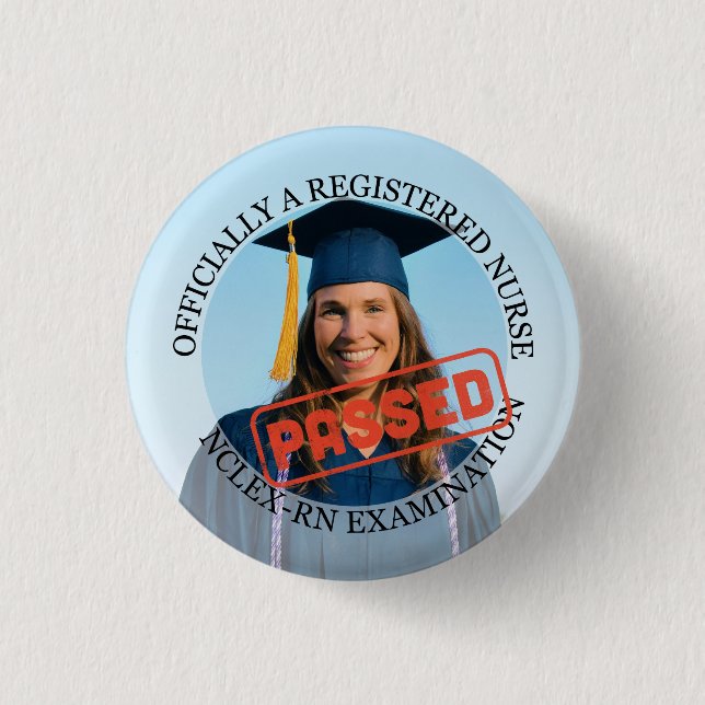 personalized nurse passed nclex rn exam small 1¼ button (Front)