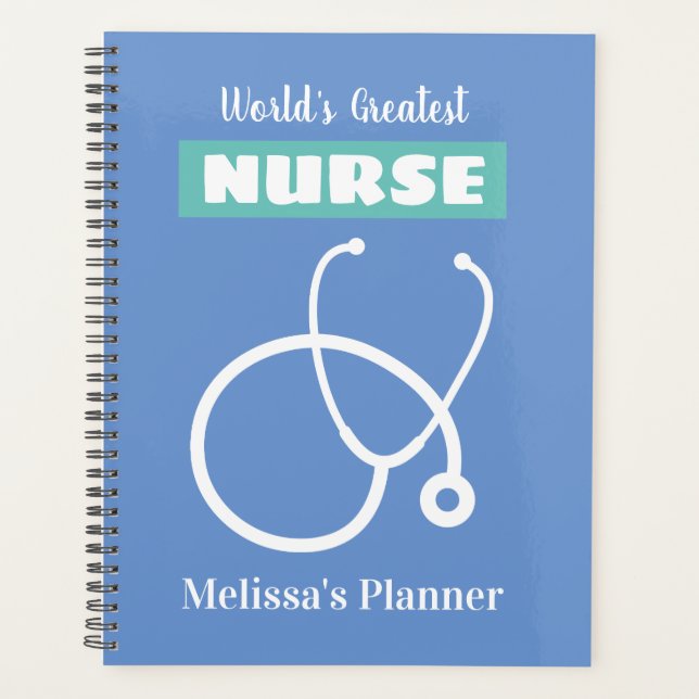 Personalized nurse planner with stethoscope design (Front)