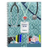 Personalized Nurse Pockets Blue & Teal Notebook | Zazzle