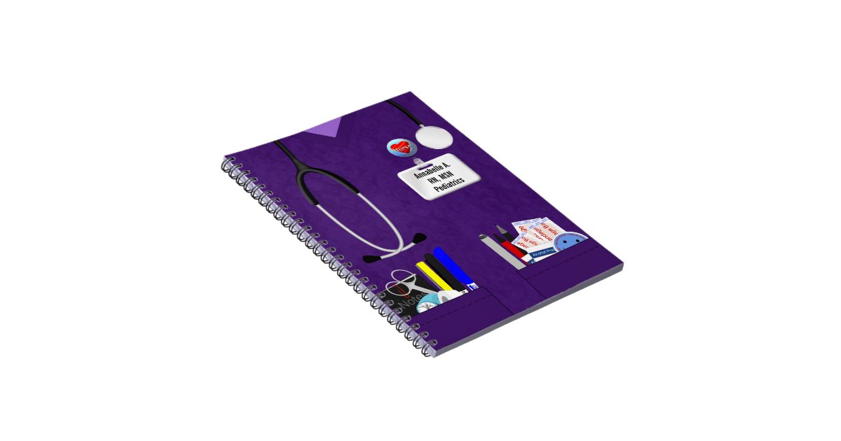 Personalized Nurse Pockets in Purple Notebook | Zazzle