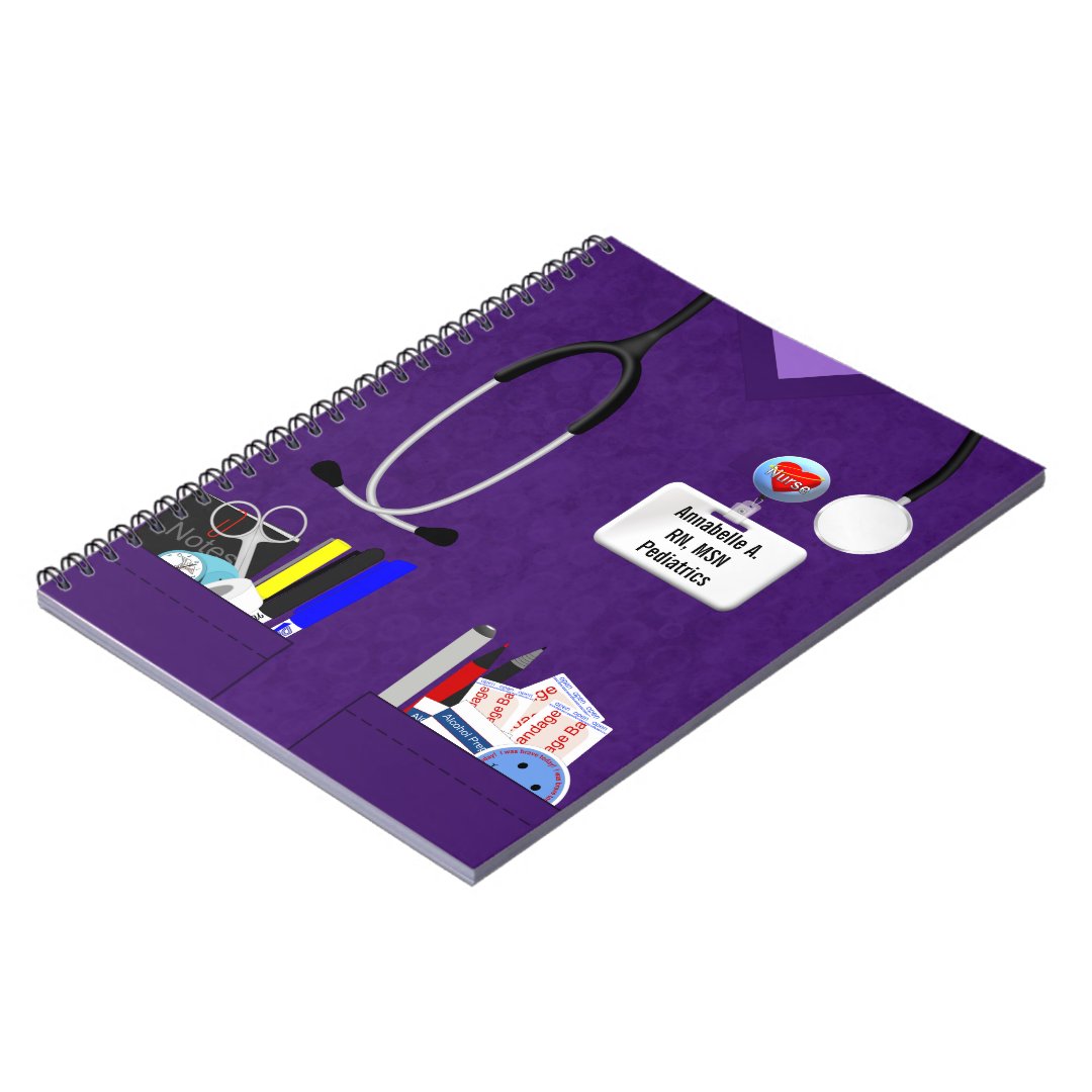 Personalized Nurse Pockets in Purple Notebook Zazzle