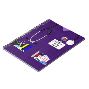 Personalized Nurse Pockets in Purple Notebook