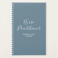 Personalized Nurse Practitioner Dusty Blue Script