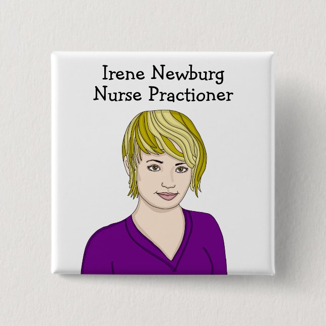 Personalized Nurse Practitioner Identification Button (Front)