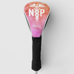 Personalized Nurse Practitioner Modern Medical Golf Head Cover