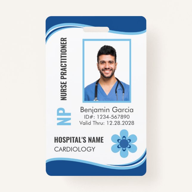 Personalized Nurse Practitioner Photo ID Security Badge (Front)