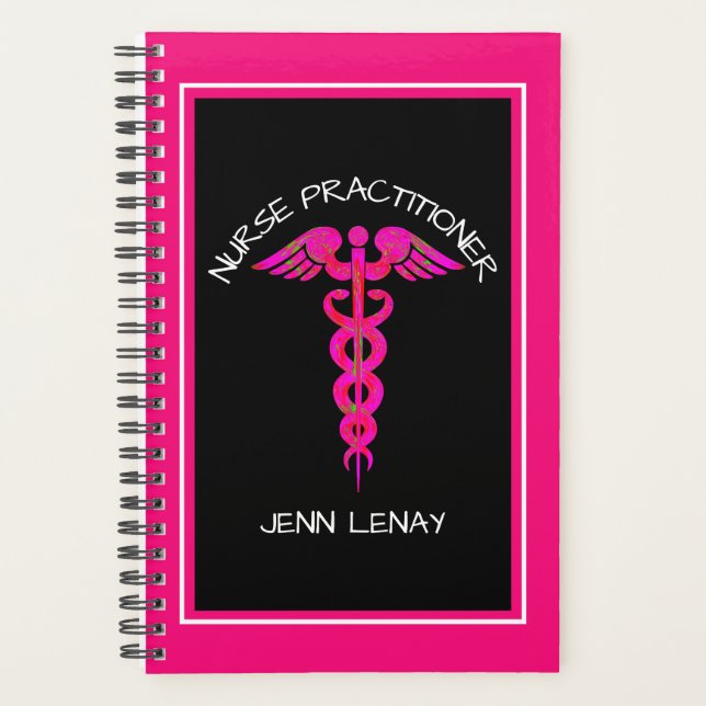 Personalized Nurse Practitioner Pink Medical Planner (Front)
