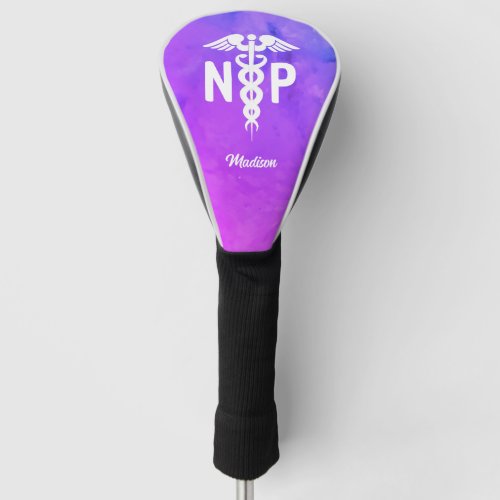Personalized Nurse Practitioner Purple Pink Custom Golf Head Cover