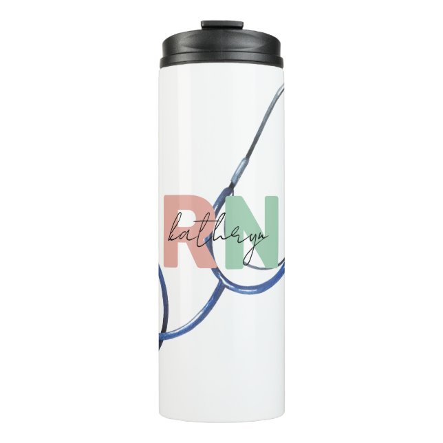 Personalized Nurse Practitioner Retro NP Name Gift Thermal Tumbler (Front)