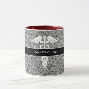 Personalized Nurse Practitioner Silver Glitter Mug