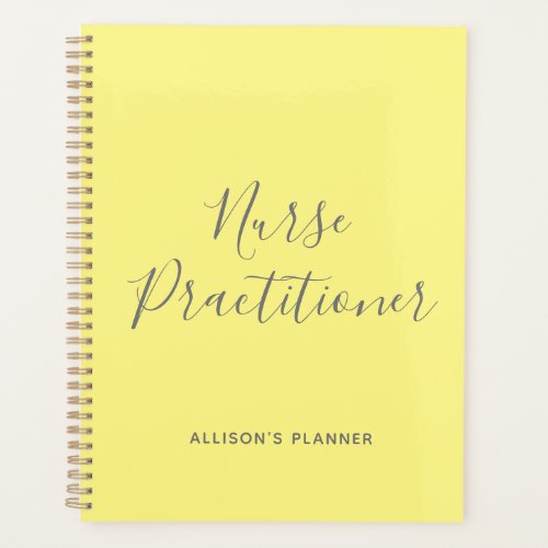 Personalized Nurse Practitioner Student Yellow Planner