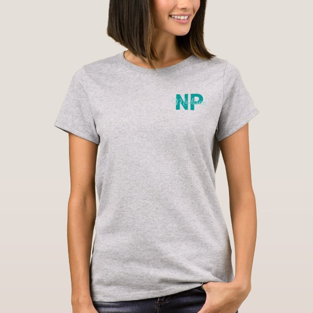 Personalized Nurse Practitioner with Name NP Gift T-Shirt (Front)