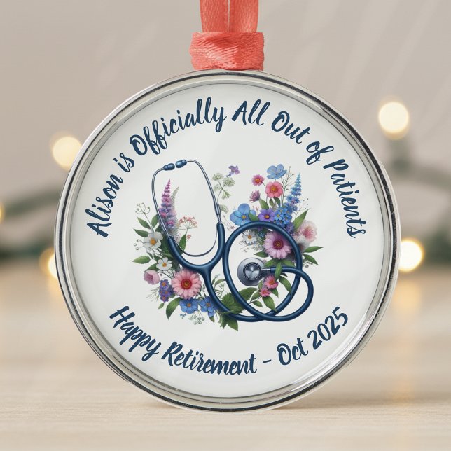 Personalized Nurse Retirement Metal Ornament (Creator Uploaded)
