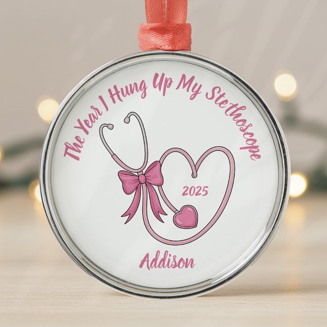 Personalized Nurse Retirement Metal Ornament (Creator Uploaded)