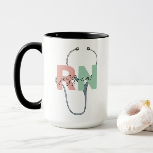 Personalized Nurse Retro Custom RN Name Gift Mug