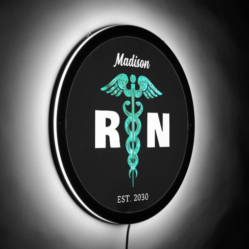 Personalized Nurse RN Graduation Caduceus Custom LED Sign