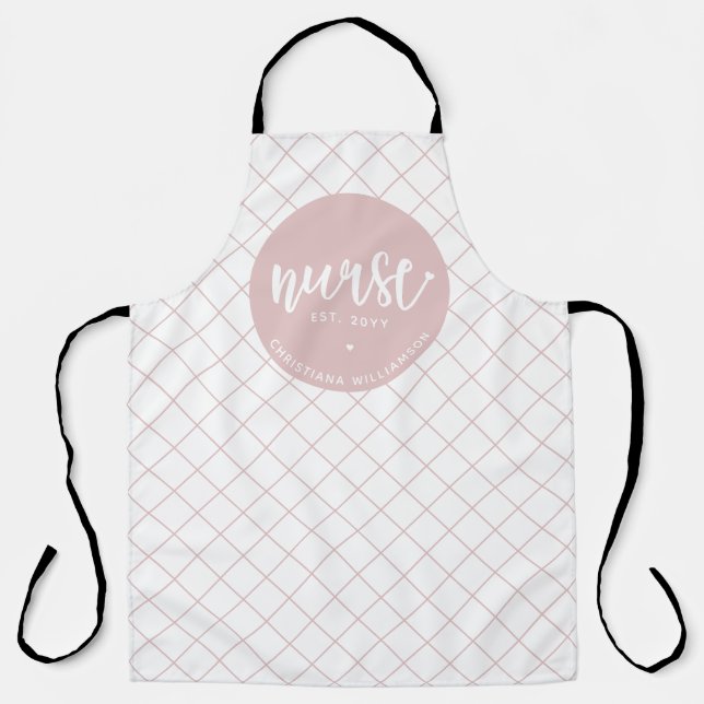 Personalized Nurse RN graduation Elegant Apron (Front)