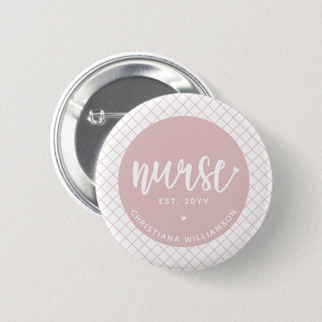 Personalized Nurse RN graduation Elegant Button (Front & Back)