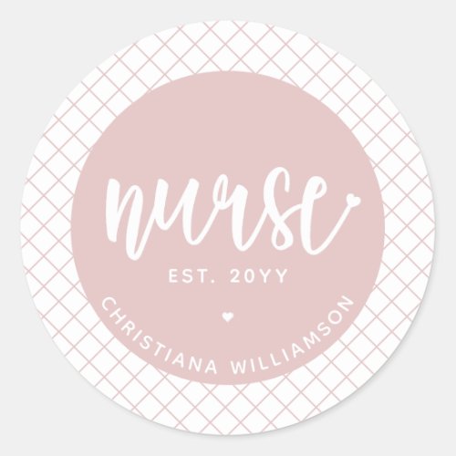 Personalized Nurse RN graduation Elegant Classic Round Sticker