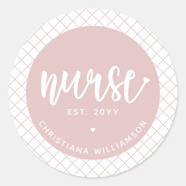 Personalized Nurse RN graduation Elegant Classic Round Sticker (Front)