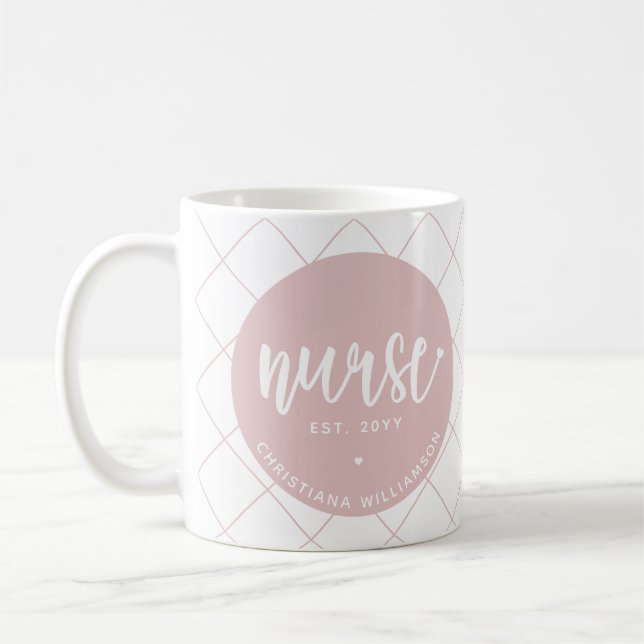 Personalized Nurse RN graduation Elegant Coffee Mug (Left)