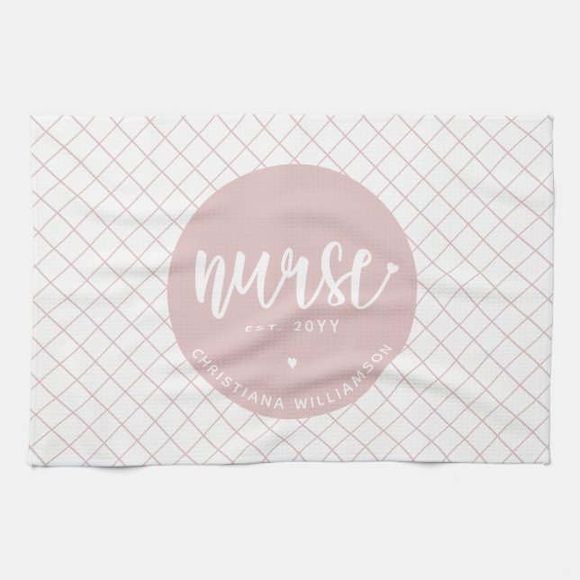 Personalized Nurse RN graduation Elegant Kitchen Towel (Horizontal)