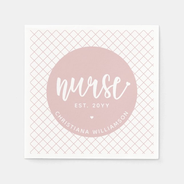 Personalized Nurse RN graduation Elegant Napkins (Front)