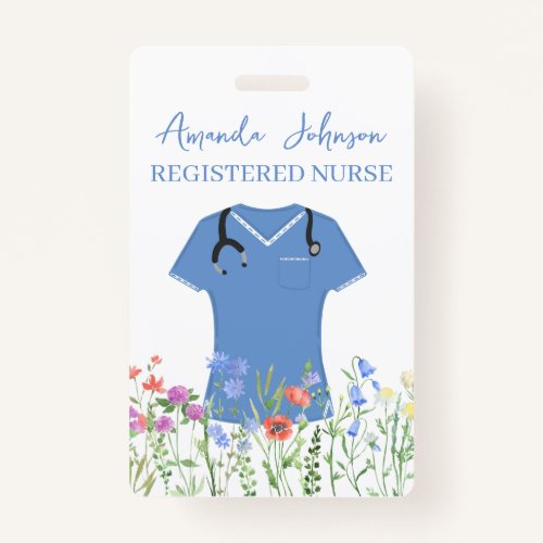 Personalized Nurse RN LPN NP Blue Scrubs