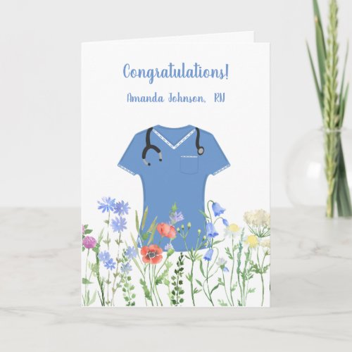 Personalized Nurse RN LPN NP Blue Scrubs