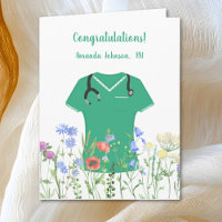 Personalized Nurse RN LPN NP Green Scrubs