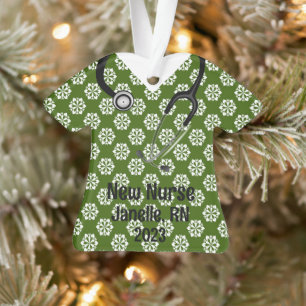 Personalized Nurse Scrub Top Ornament