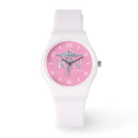 Personalized Nurse Silver Caduceus Pink Dial Watch at Zazzle