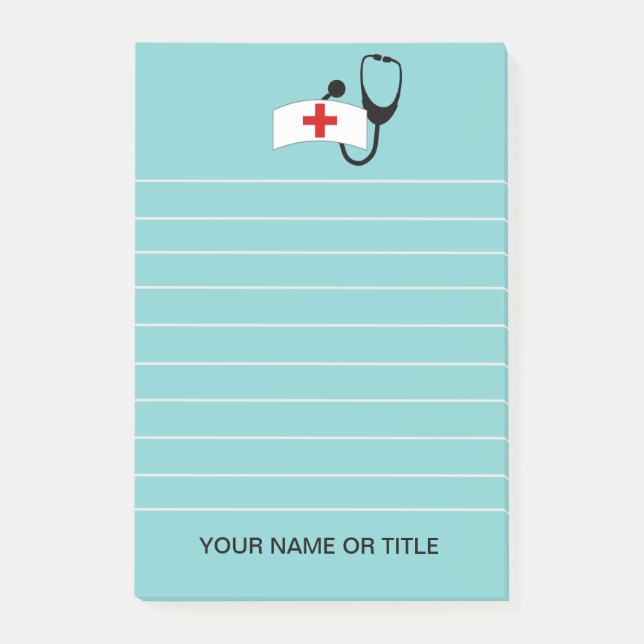 Personalized Nurse Stethoscope Medical Post-it Notes (Front)