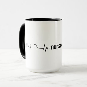 Personalized Nurse Stethoscope Modern Minimalist Mug