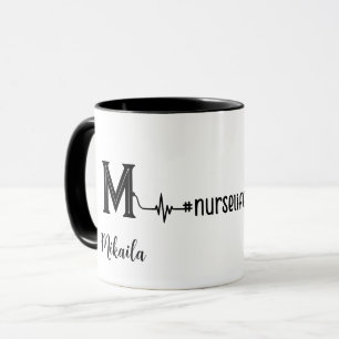 Personalized Nurse Stethoscope Monogram Medical  Mug