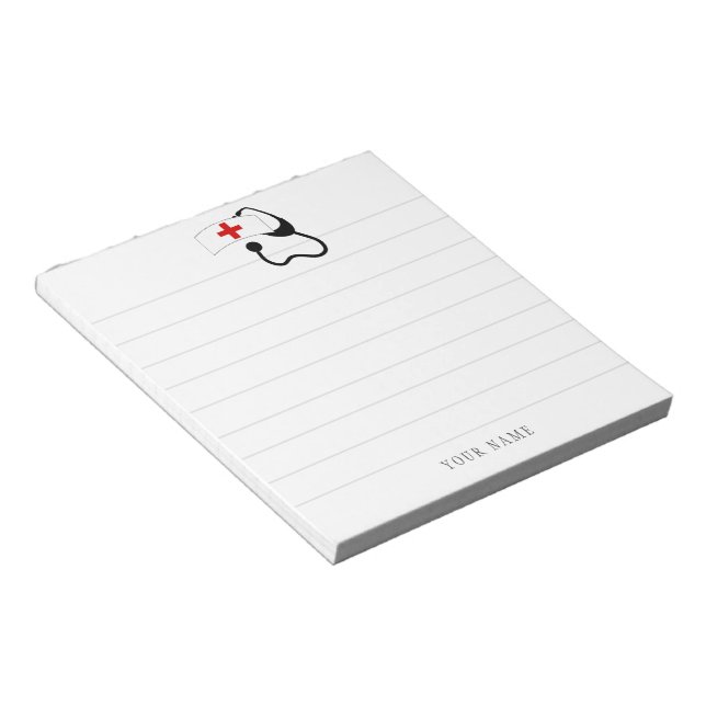 Personalized Nurse Stethoscope White Medical  Notepad (Angled)